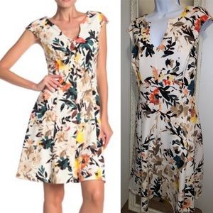 London Times Women Floral-Print Short-Fit & Flare